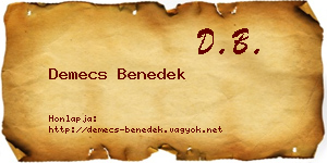 Demecs Benedek névjegykártya